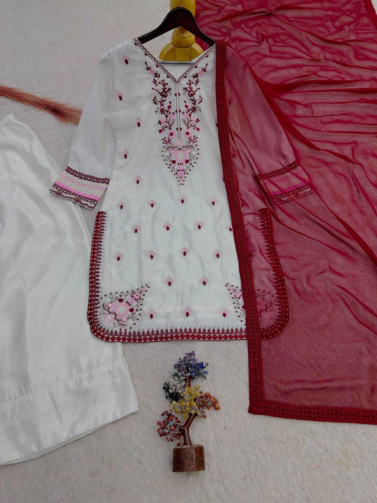 Premium Silk Embroidered Kurti 654