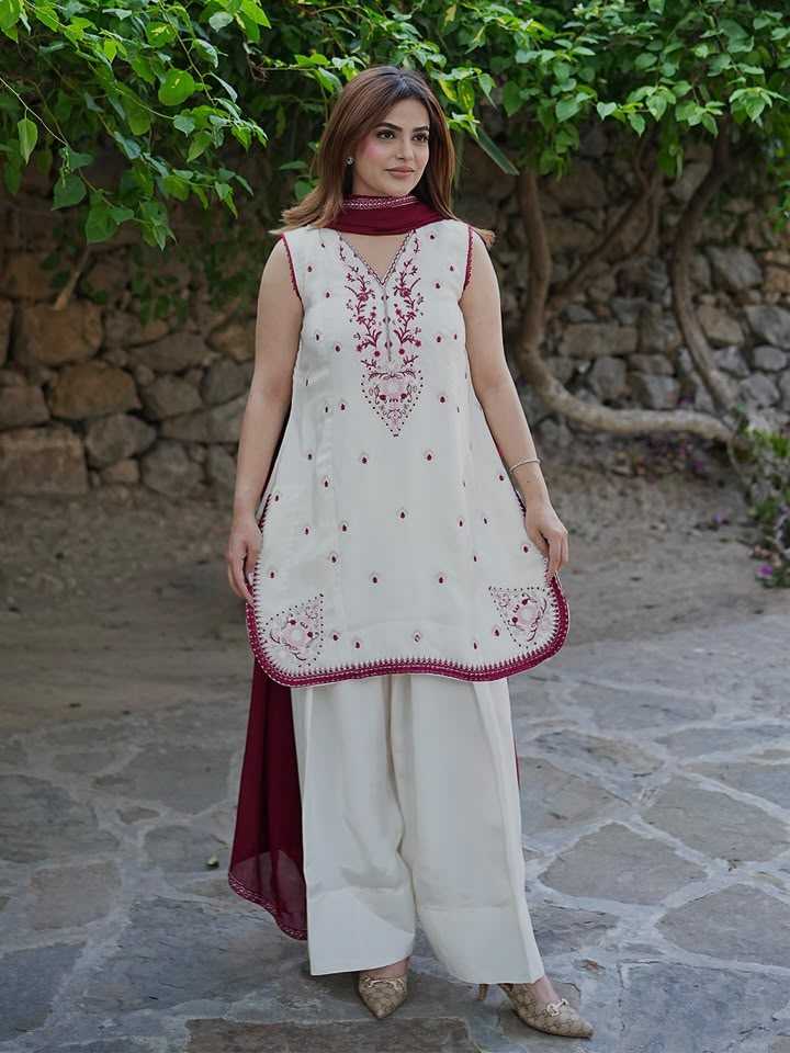 Premium Silk Embroidered Kurti 654