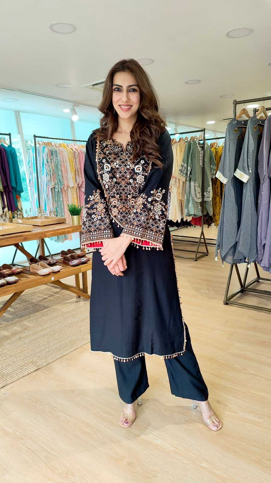 Heavy Roman Silk Designer Kurti