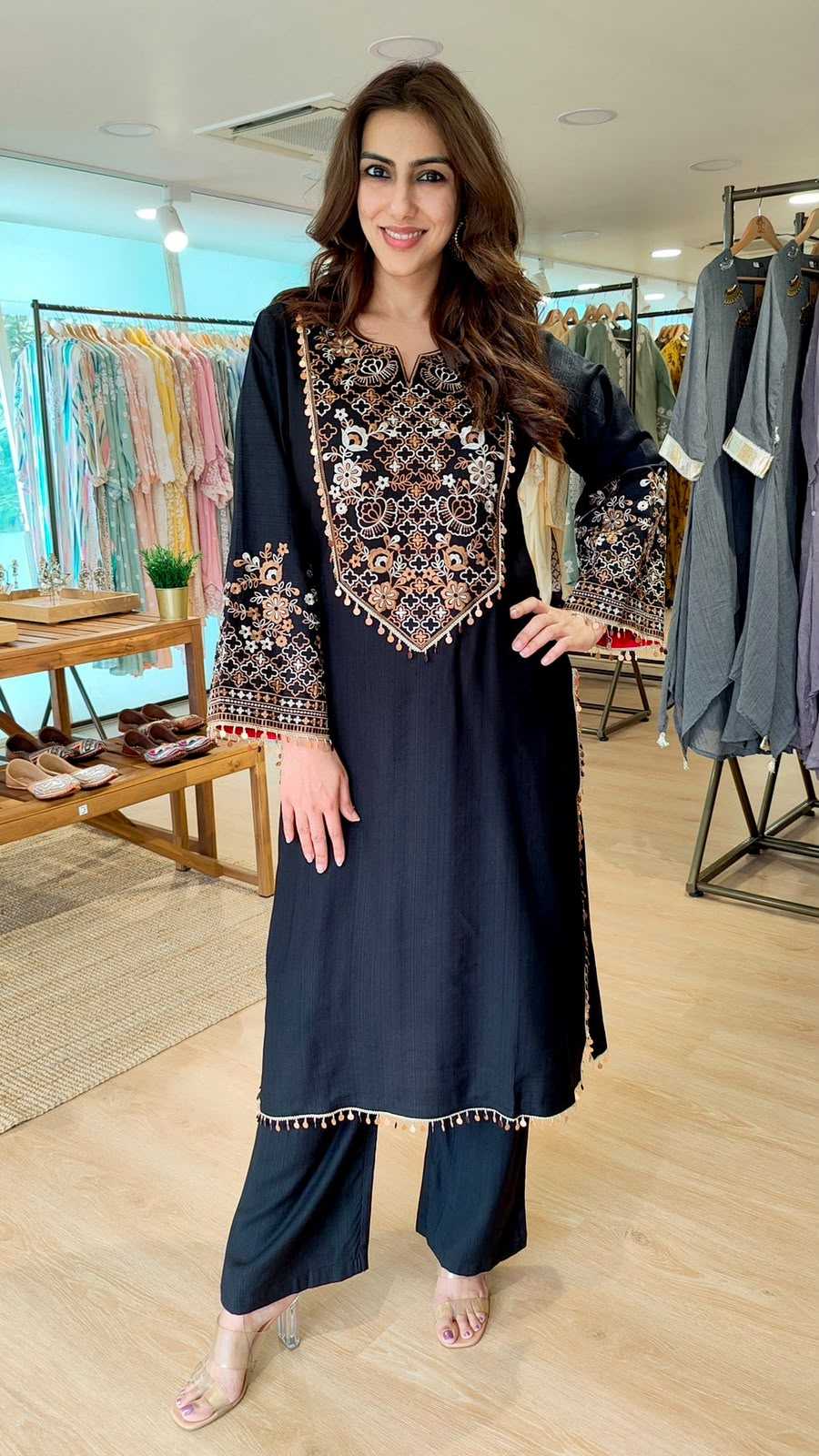 Heavy Roman Silk Designer Kurti