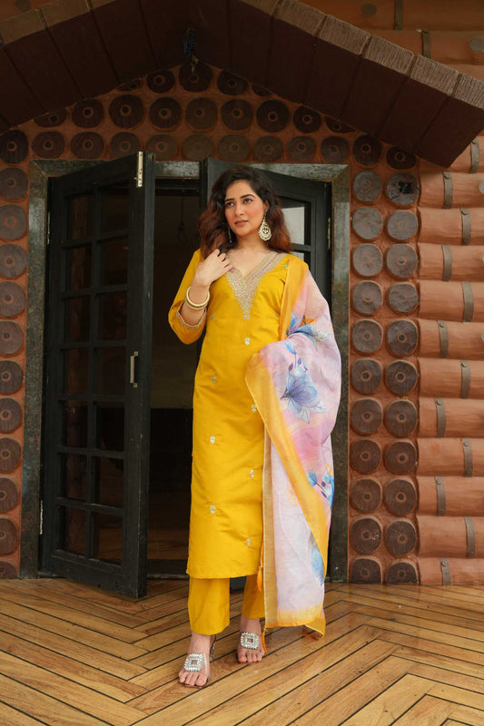 Ahana Heavy Roman Silk Designer Kurti
