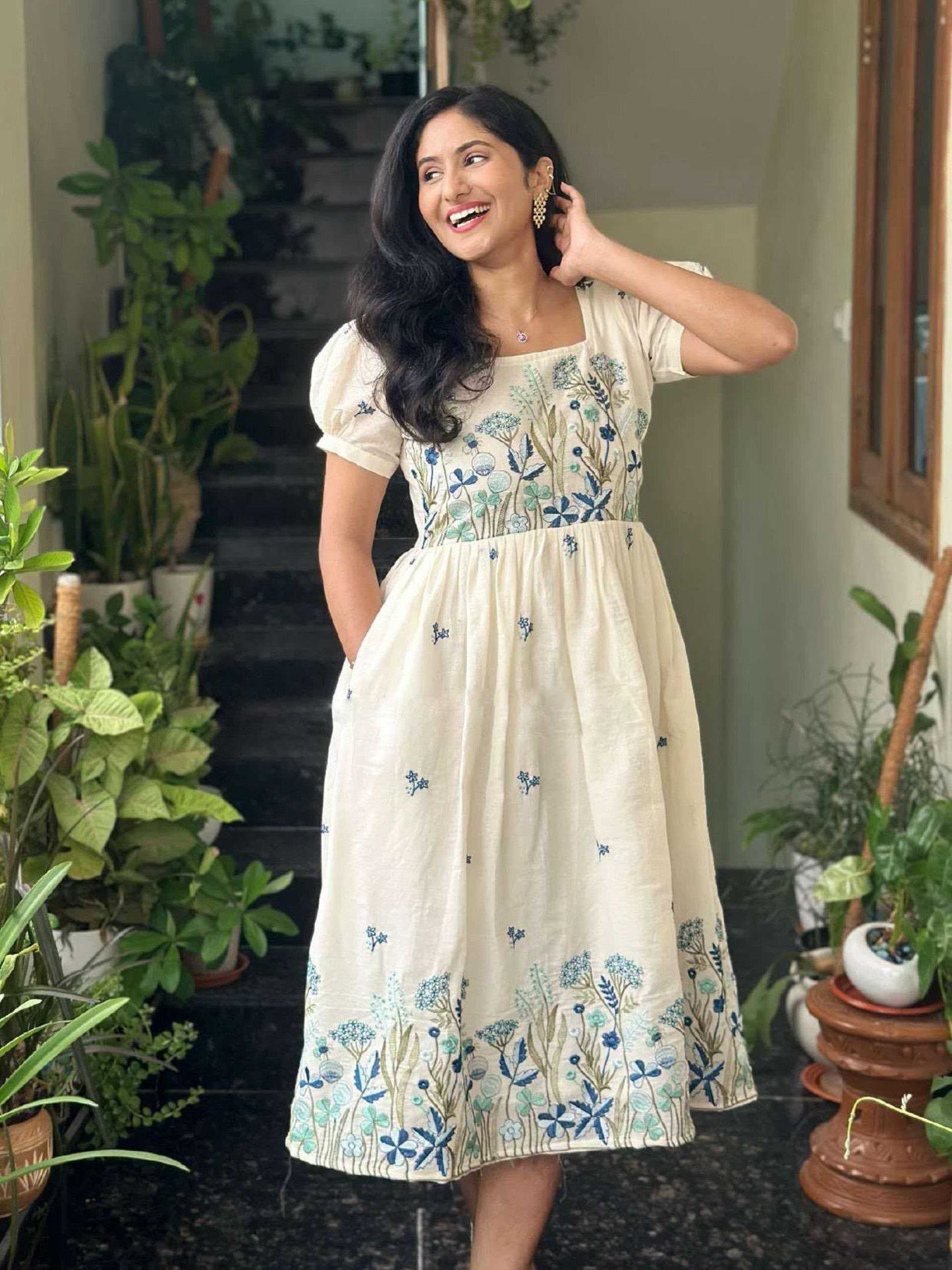 Cotton Embroidery Gown
