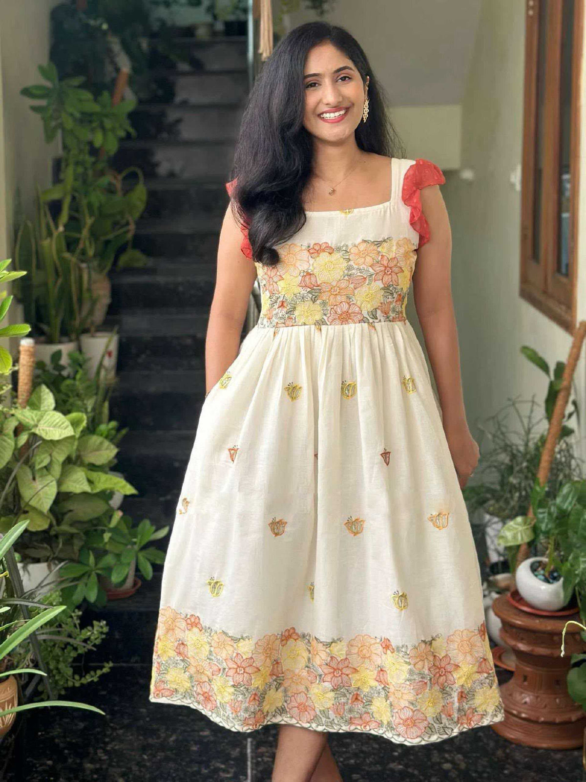 Cotton Embroidery Gown