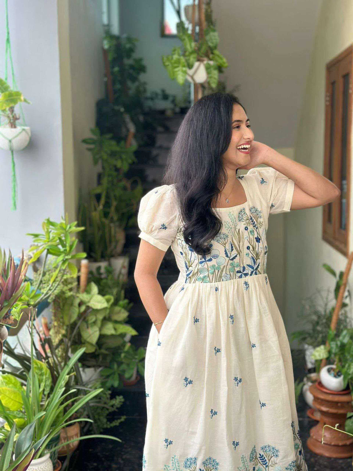 Cotton Embroidery Gown