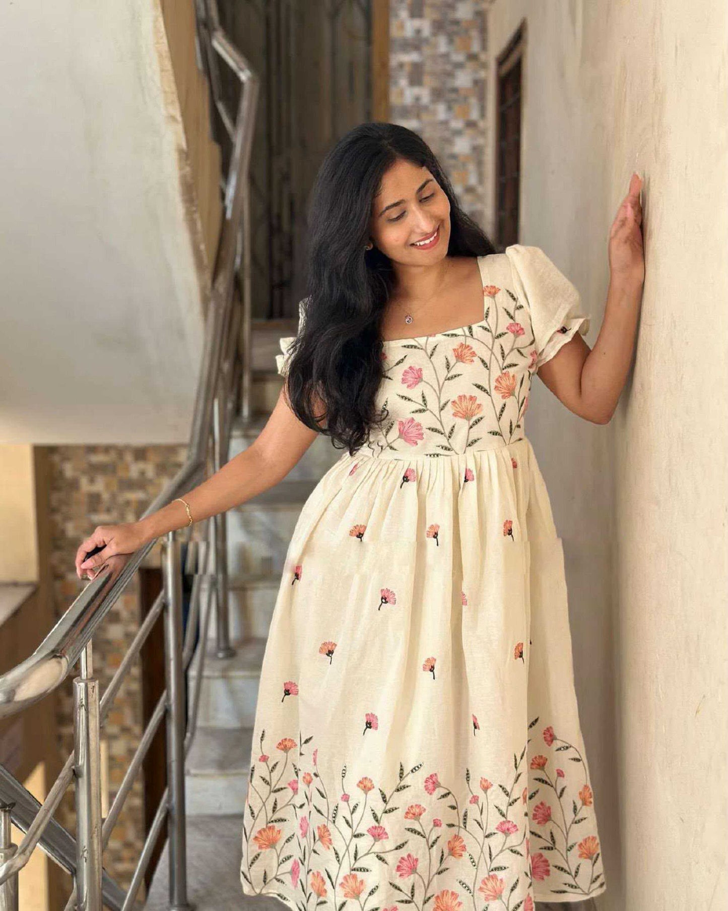 Cotton Embroidery Gown