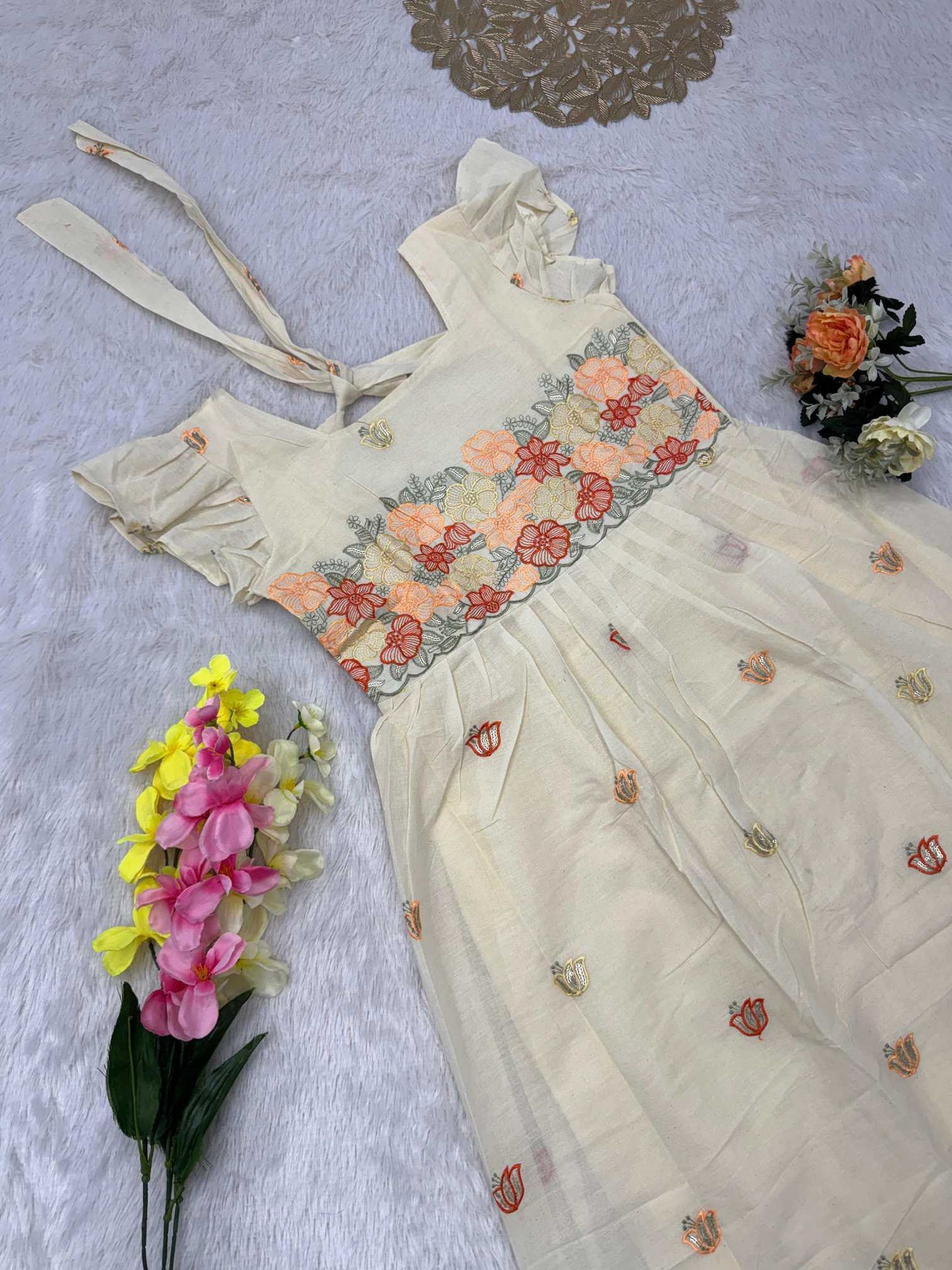 Cotton Embroidery Gown