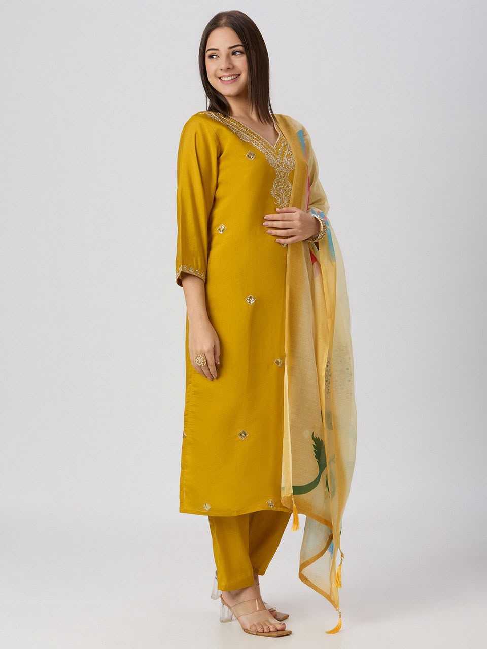 Heavy Roman Silk Designer Kurti