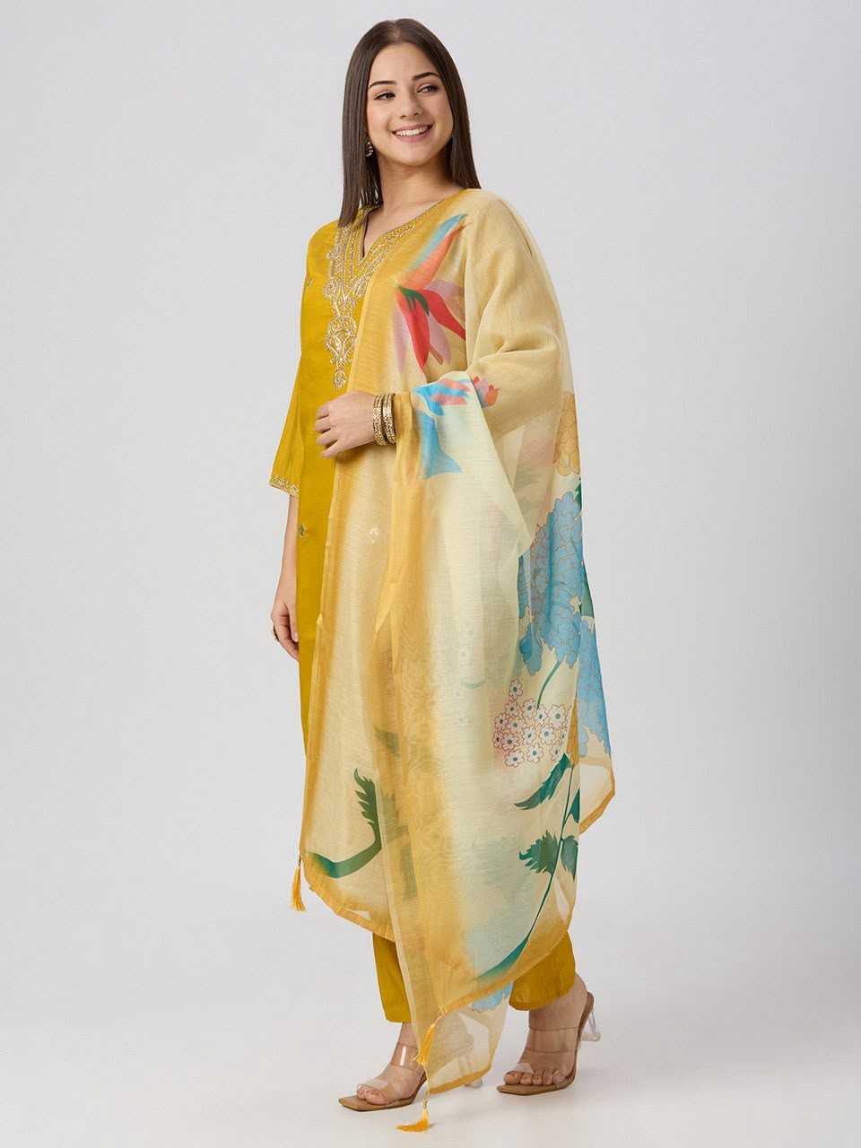 Heavy Roman Silk Designer Kurti