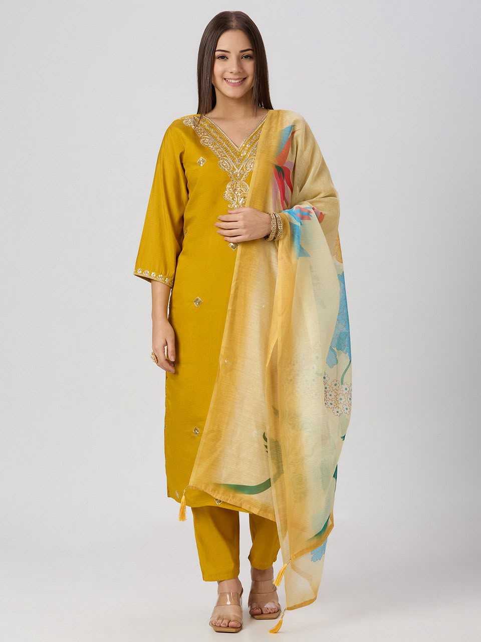 Heavy Roman Silk Designer Kurti