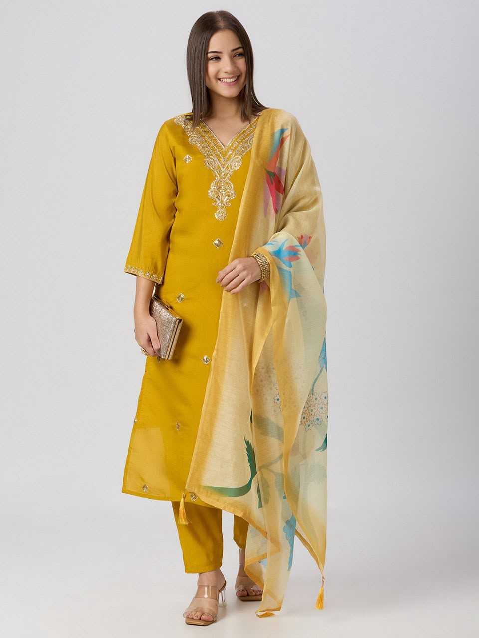Heavy Roman Silk Designer Kurti