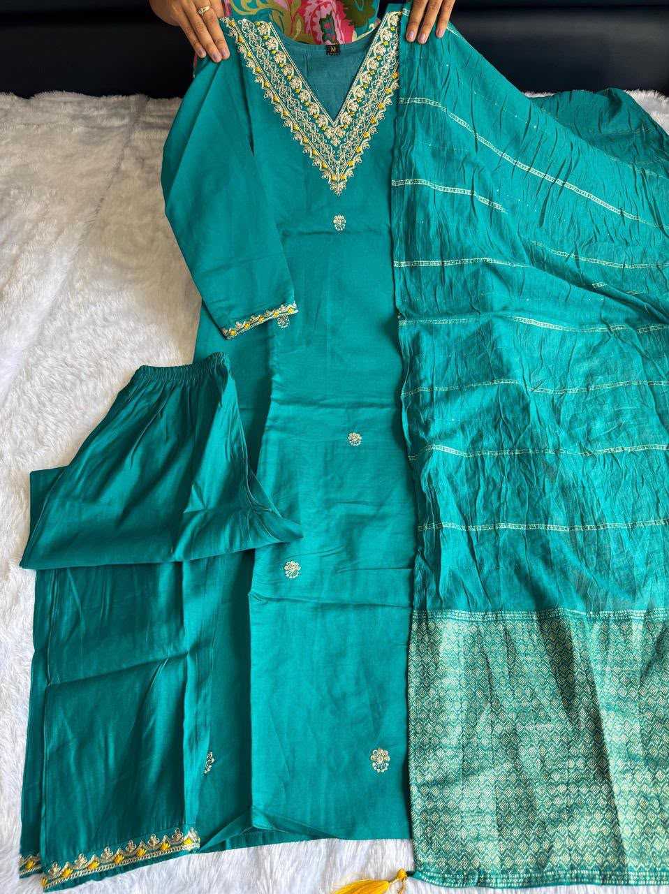 Heavy Roman Silk Ladies Kurti