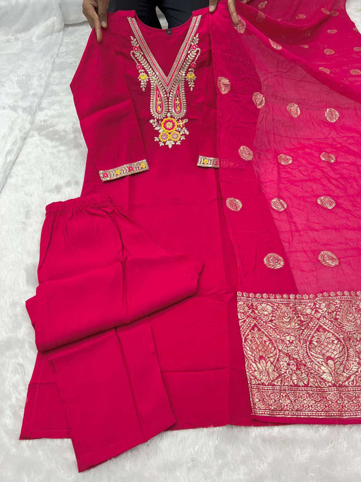 Heavy Roman Silk Designer Kurti