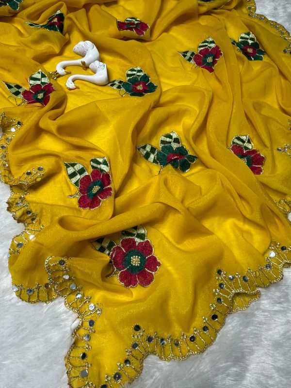Beau Rangoli Silk Embroidered Saree