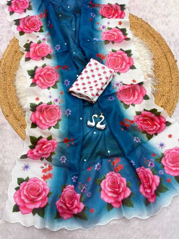 Chex Soft Silk Designer Saree