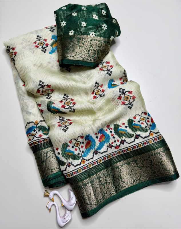 Chidiya Soft Silk Printed Saree