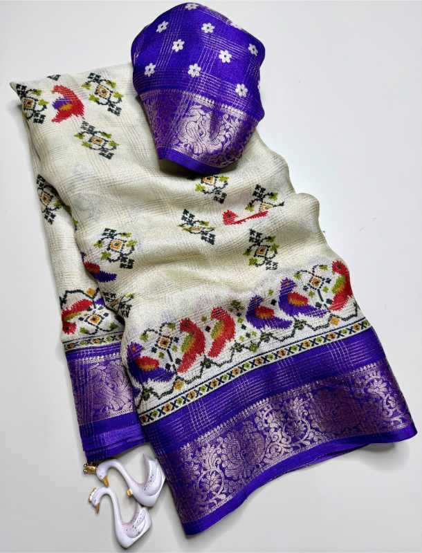Chidiya Soft Silk Printed Saree