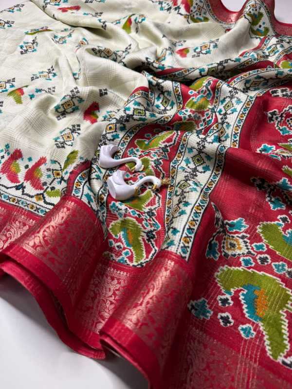 Chidiya Soft Silk Printed Saree