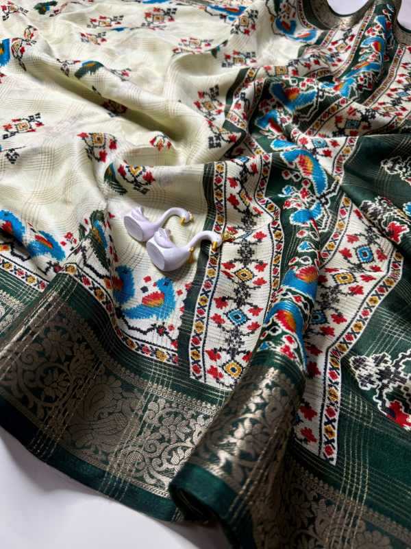 Chidiya Soft Silk Printed Saree