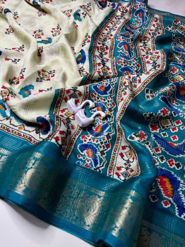 Chidiya Soft Silk Printed Saree