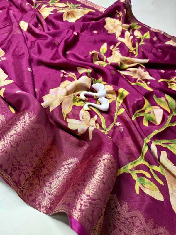 Crape Crepe Designer Saree