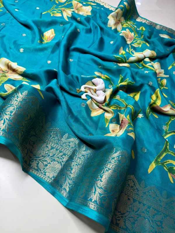 Crape Crepe Designer Saree