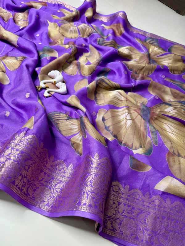 Crape Crepe Designer Saree