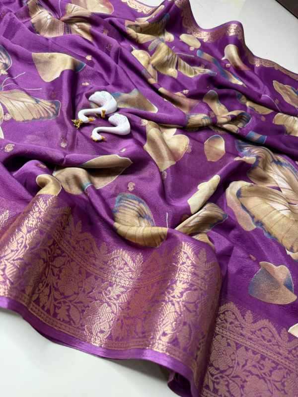 Crape Crepe Designer Saree