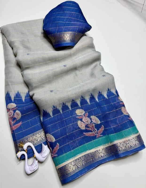 Ction Chex Silk Designer Saree