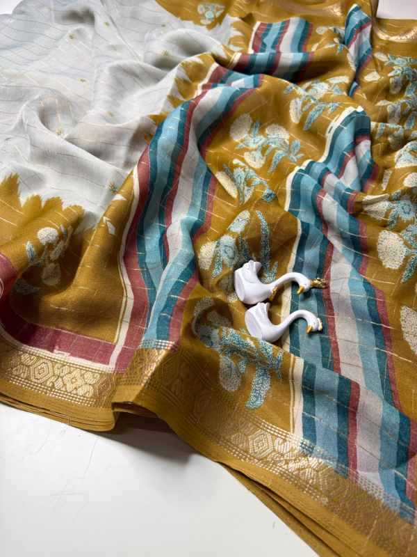 Ction Chex Silk Designer Saree