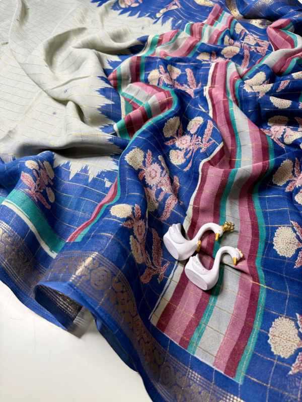 Ction Chex Silk Designer Saree