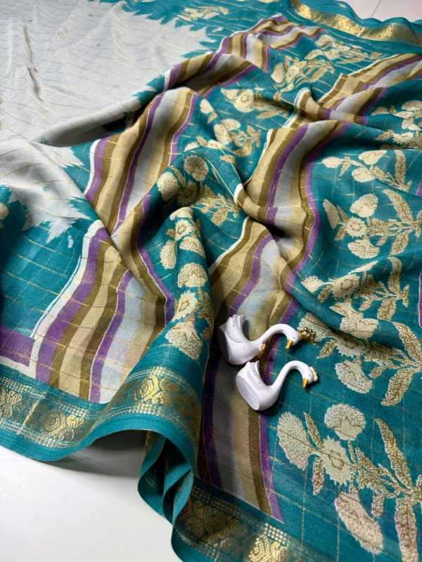 Ction Chex Silk Designer Saree