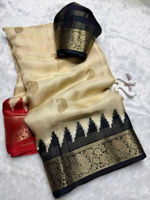 Dro Chex Silk Designer Saree