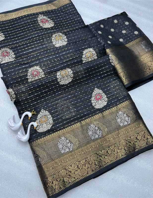 Gold Viscose Printed Saree