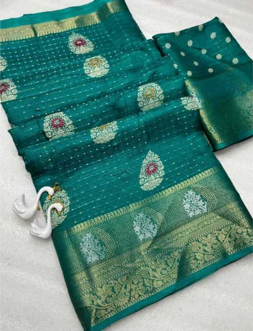Gold Viscose Printed Saree