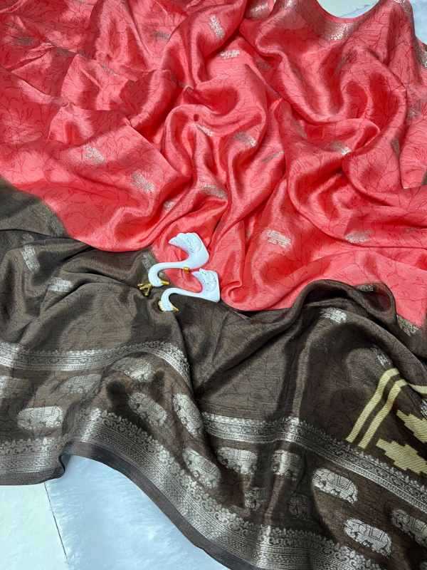 Micro Chinon Silk Butta Saree
