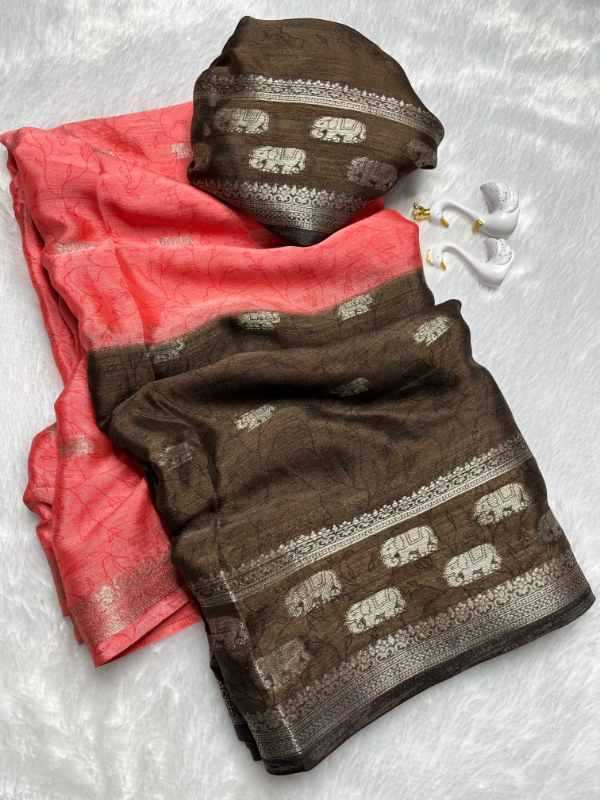 Micro Chinon Silk Butta Saree
