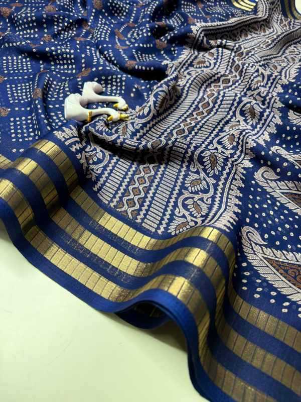 Premium Georgette Saree in Deep Blue