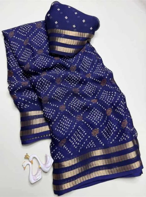 Premium Georgette Saree in Deep Blue
