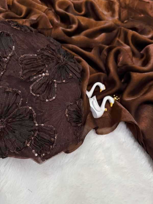 Mocha Silk Designer Saree