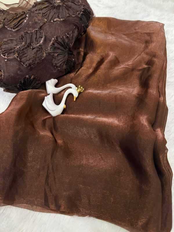 Mocha Silk Designer Saree