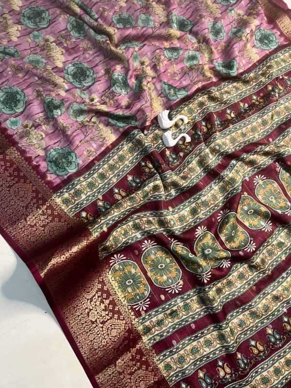 Mysore Silk Designer Saree in Wine