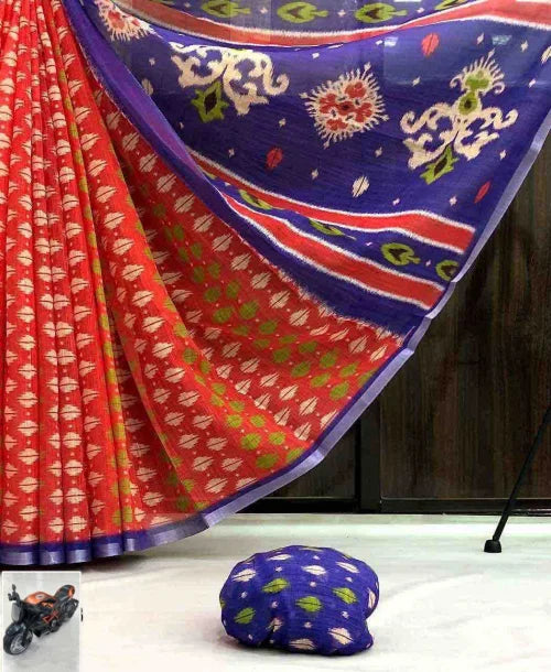 Soft Silk Printed Saree in Wine