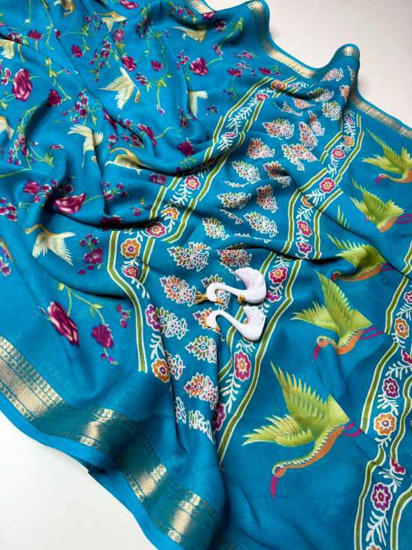 Swam Jacquard Printed Saree