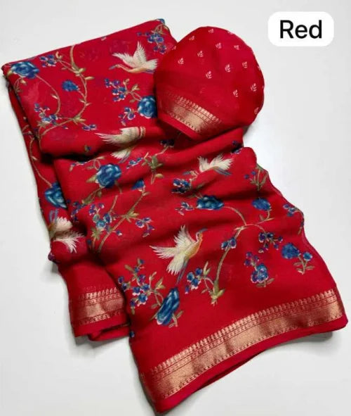 Swam Jacquard Printed Saree