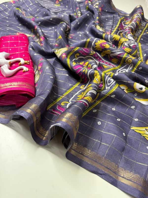 Swan Silk Zari Border Saree