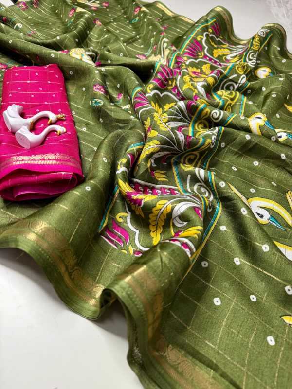 Swan Silk Zari Border Saree