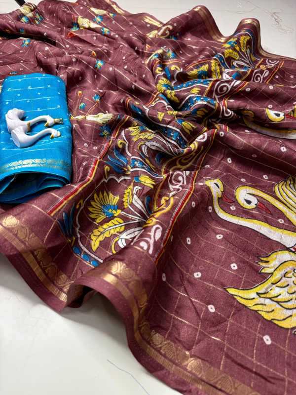 Swan Silk Zari Border Saree