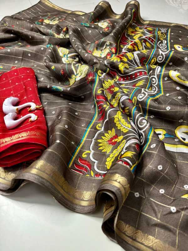 Swan Silk Zari Border Saree