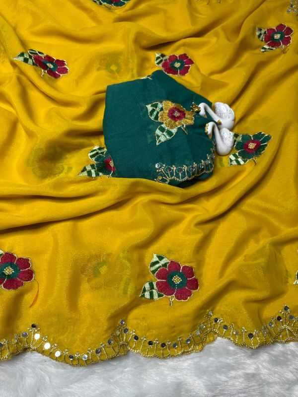 Tract Rangoli Silk Embroidered Saree