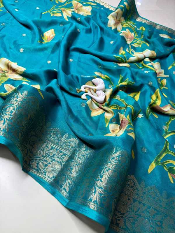 Uniform Crepe Designer Saree